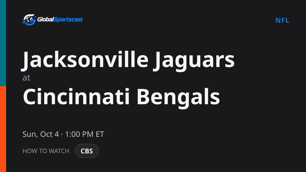 How to Watch Jacksonville Jaguars vs. Cincinnati Bengals: TV Channel, Time & Stream