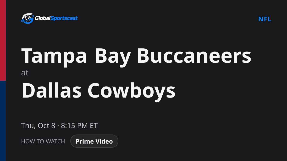 How to Watch Tampa Bay Buccaneers vs. Dallas Cowboys: TV Channel, Time & Stream