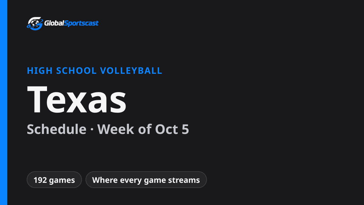 Texas High School Volleyball Schedule, Week of Oct 5: How to Watch