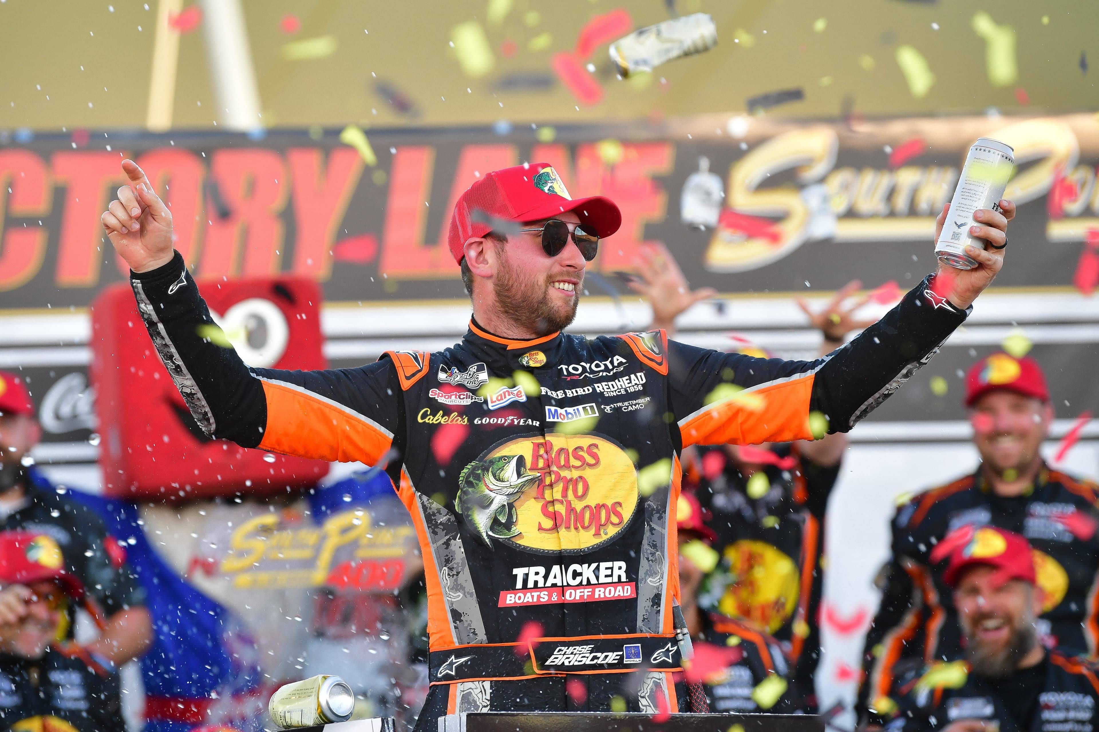 Chase Briscoe wins South Point 400; Larson, Reddick crash off final turn