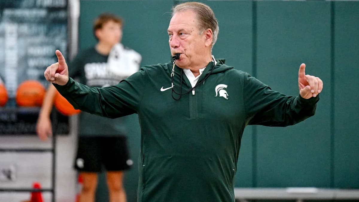 Tom Izzo meets reporters as Michigan State opens practice