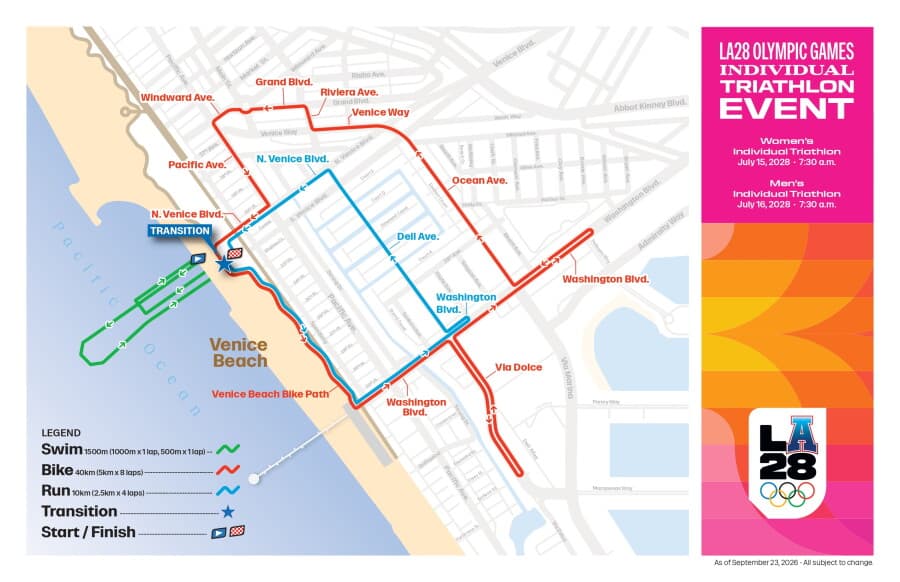 LA 2028 Unveils Triathlon Courses for Venice Beach