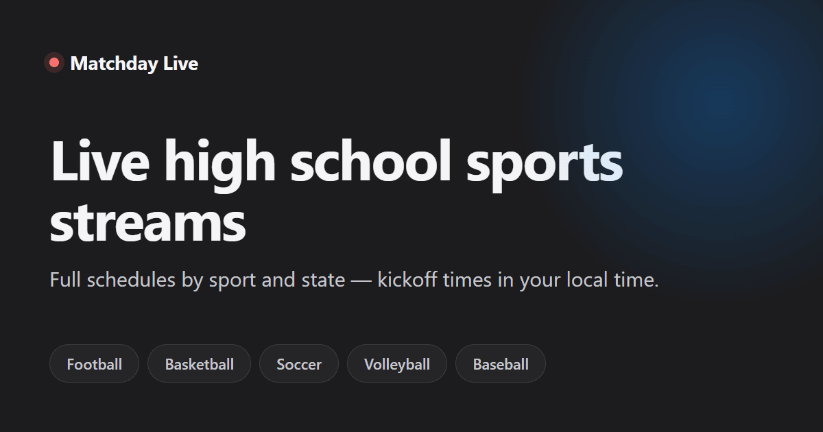 Illinois High School Football Schedule, Week of Sep 21: How to Watch