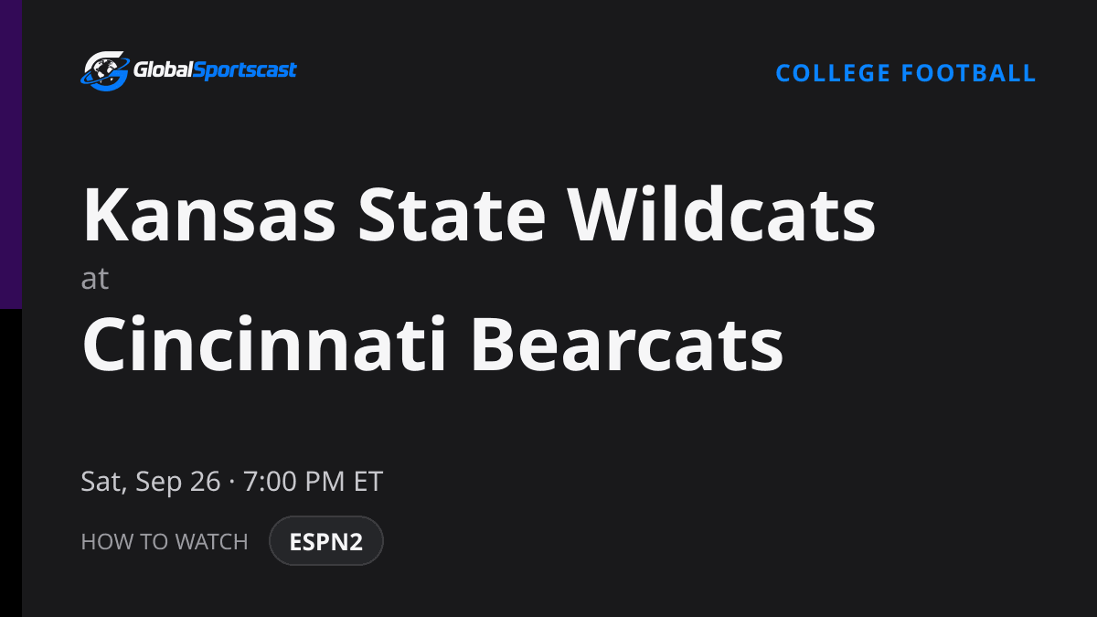 How to Watch Kansas State Wildcats vs. Cincinnati Bearcats: TV Channel, Time & Stream