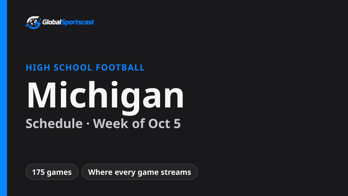 Michigan High School Football Schedule, Week of Oct 5: How to Watch