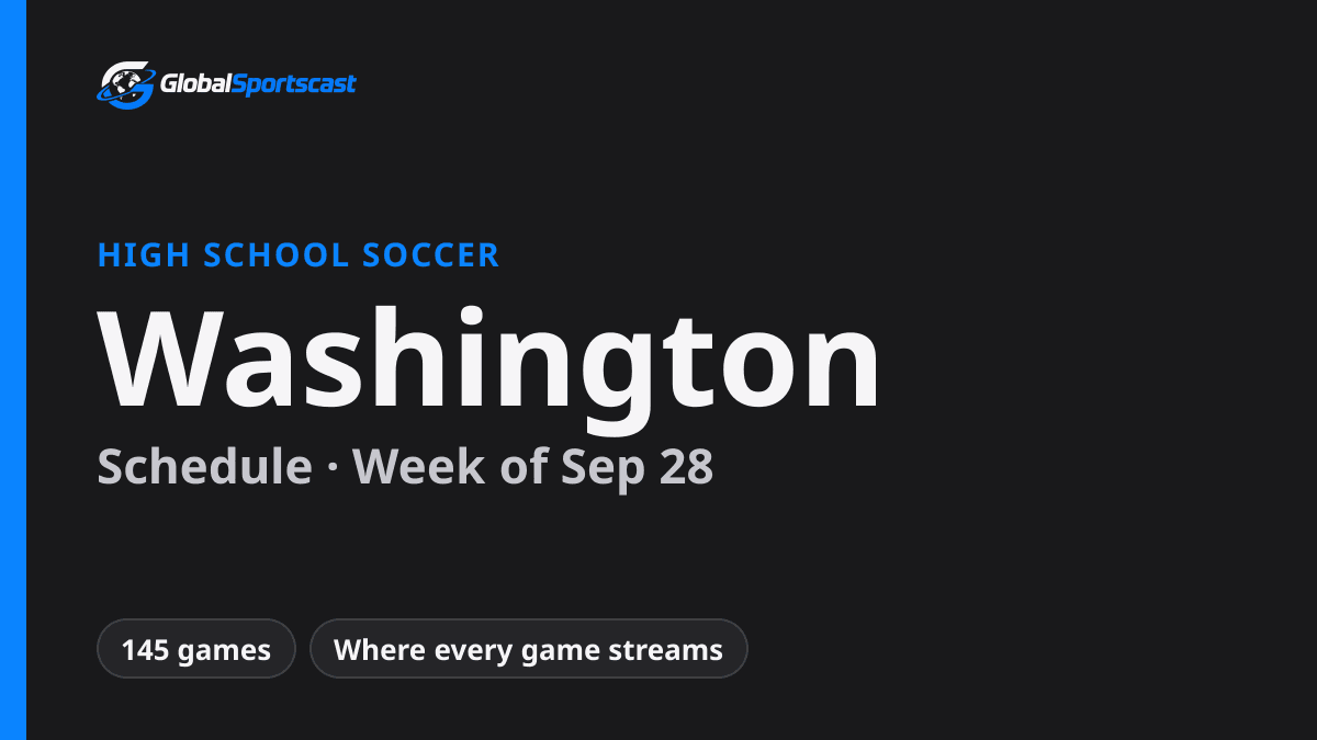 Washington High School Soccer Schedule, Week of Sep 28: How to Watch