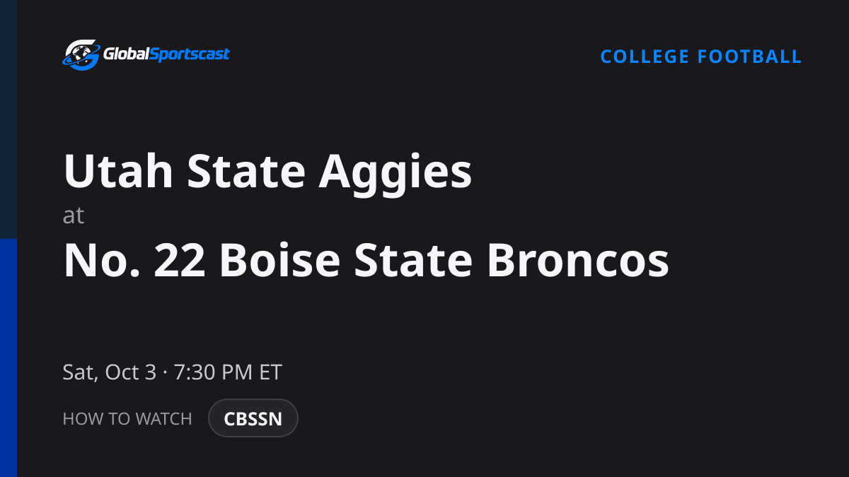 How to Watch Utah State Aggies vs. Boise State Broncos: TV Channel, Time & Stream