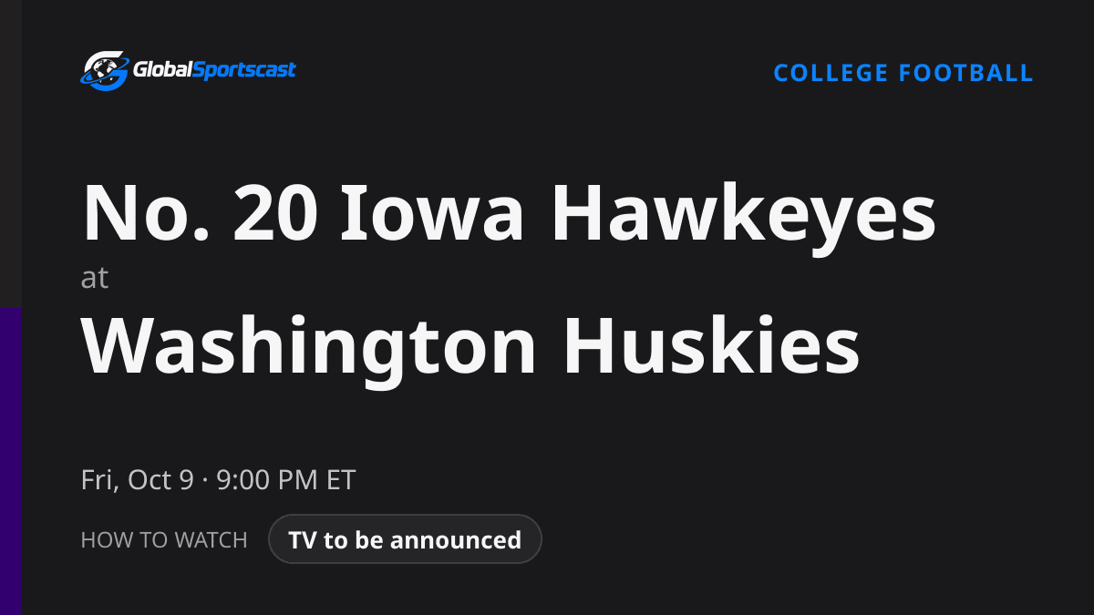 How to Watch Iowa Hawkeyes vs. Washington Huskies: TV Channel, Time & Stream