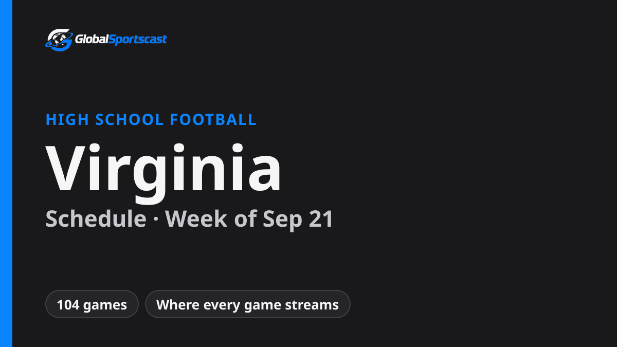 Virginia High School Football Schedule, Week of Sep 21: How to Watch