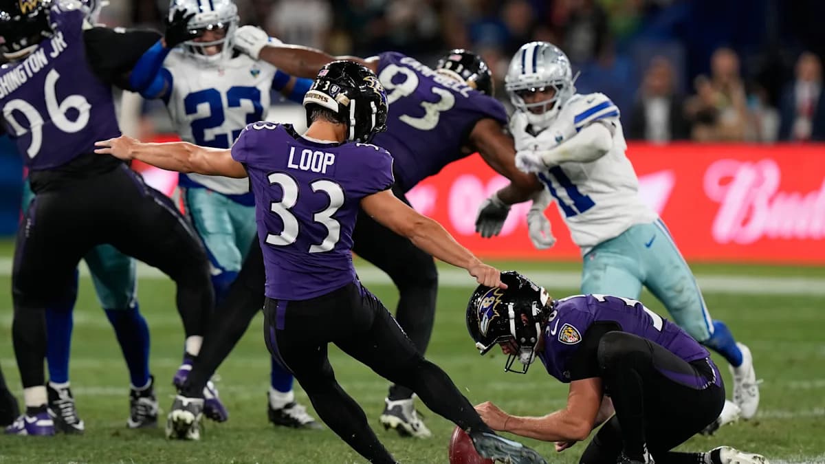 Loop's 56-yard field goal as time expires lifts Ravens past Cowboys 34-31