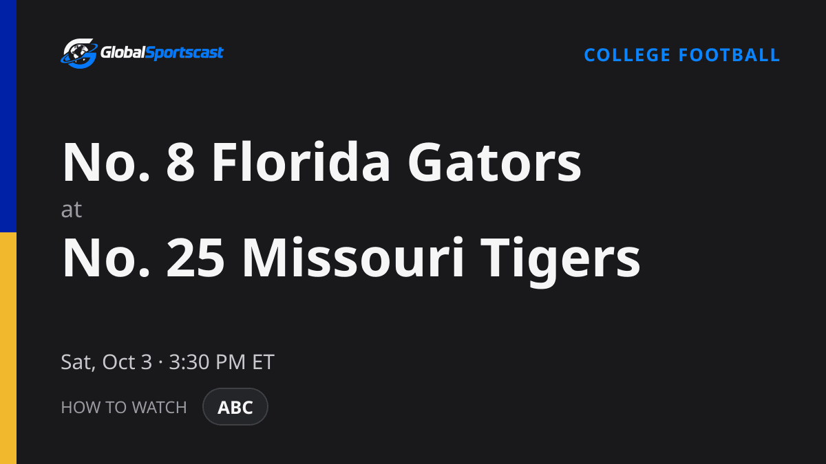 How to Watch Florida Gators vs. Missouri Tigers: TV Channel, Time & Stream