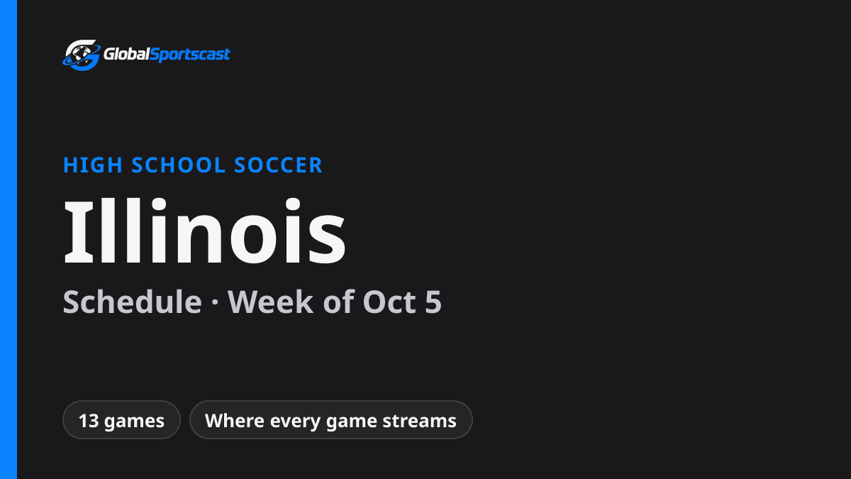 Illinois High School Soccer Schedule, Week of Oct 5: How to Watch