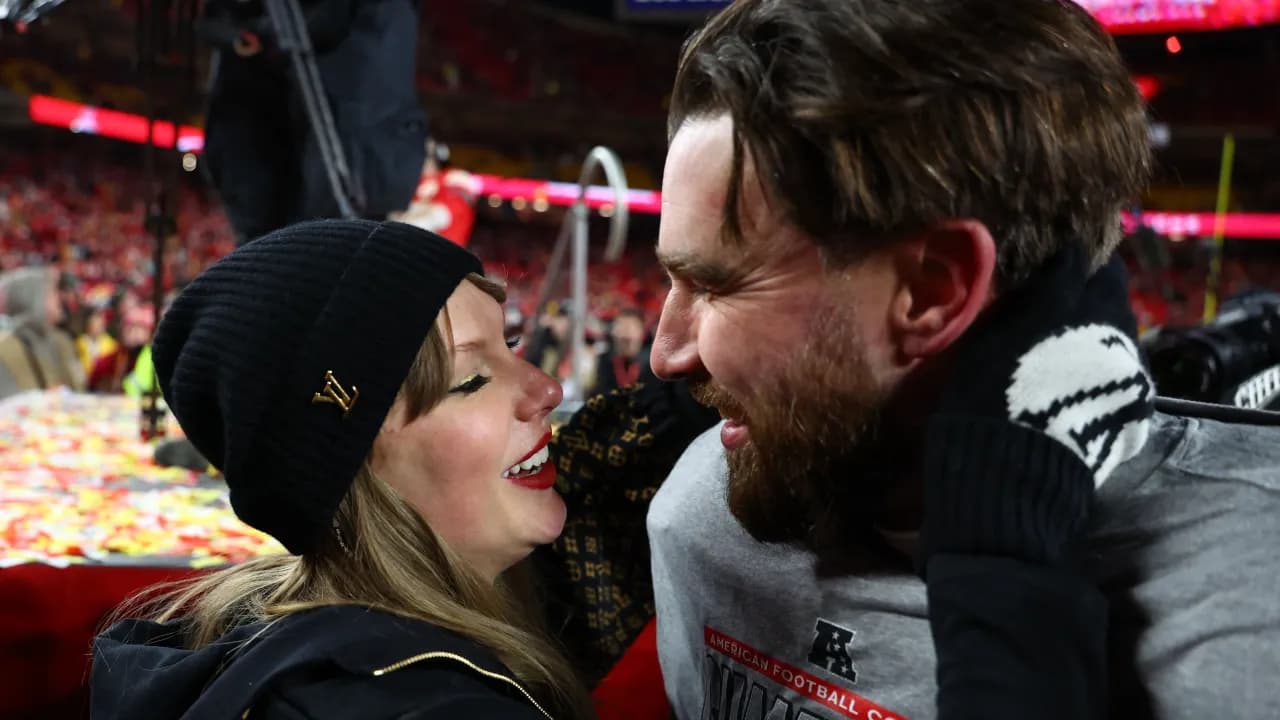 Travis Kelce amused by viral memes of Taylor Swift's ring celebration