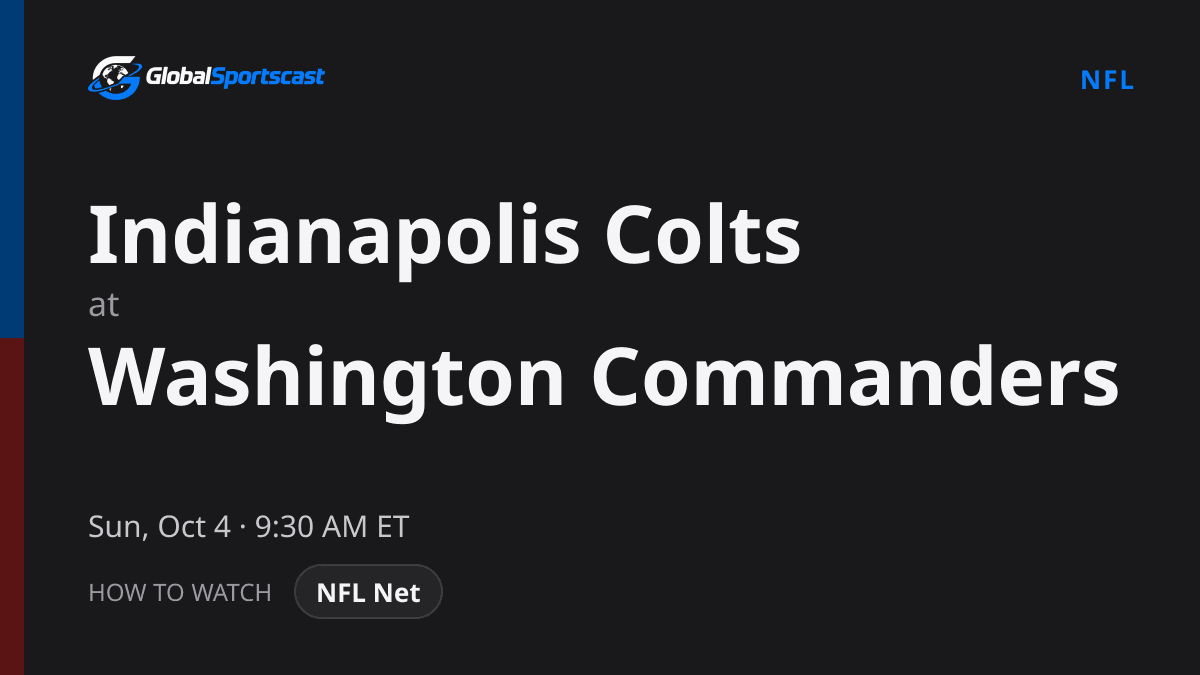 How to Watch Indianapolis Colts vs. Washington Commanders: TV Channel, Time & Stream