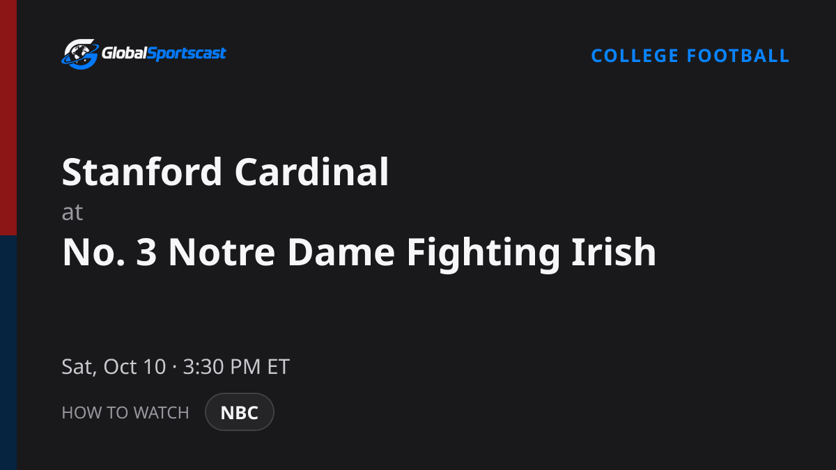How to Watch Stanford Cardinal vs. Notre Dame Fighting Irish: TV Channel, Time & Stream