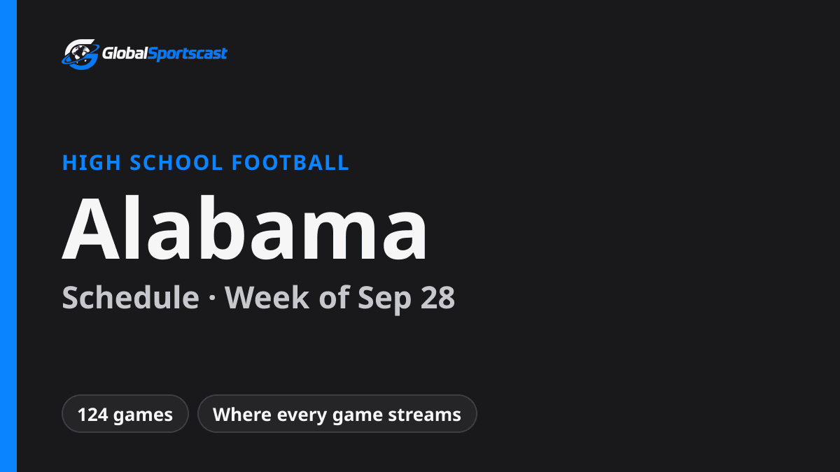 Alabama High School Football Schedule, Week of Sep 28: How to Watch