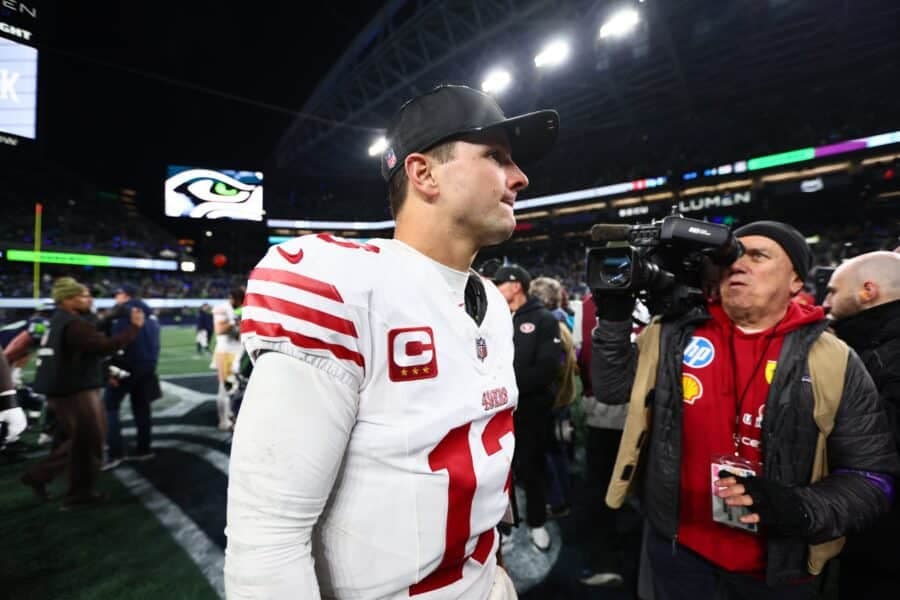 Shanahan Confirms Purdy Often Throws Without Seeing His Target
