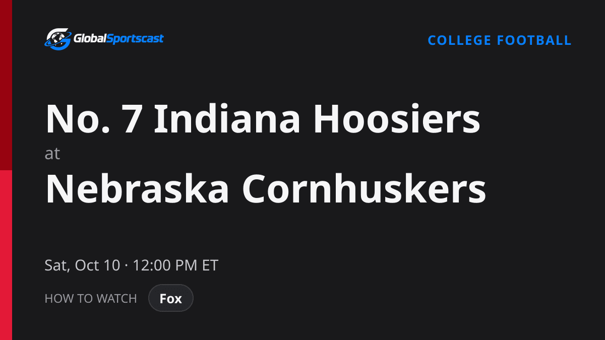 How to Watch Indiana Hoosiers vs. Nebraska Cornhuskers: TV Channel, Time & Stream