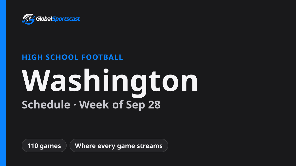 Washington High School Football Schedule, Week of Sep 28: How to Watch