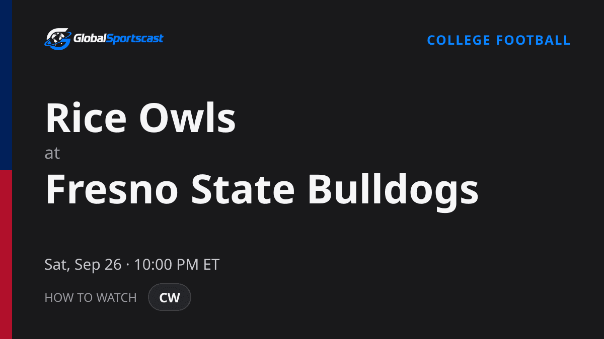 How to Watch Rice Owls vs. Fresno State Bulldogs: TV Channel, Time & Stream
