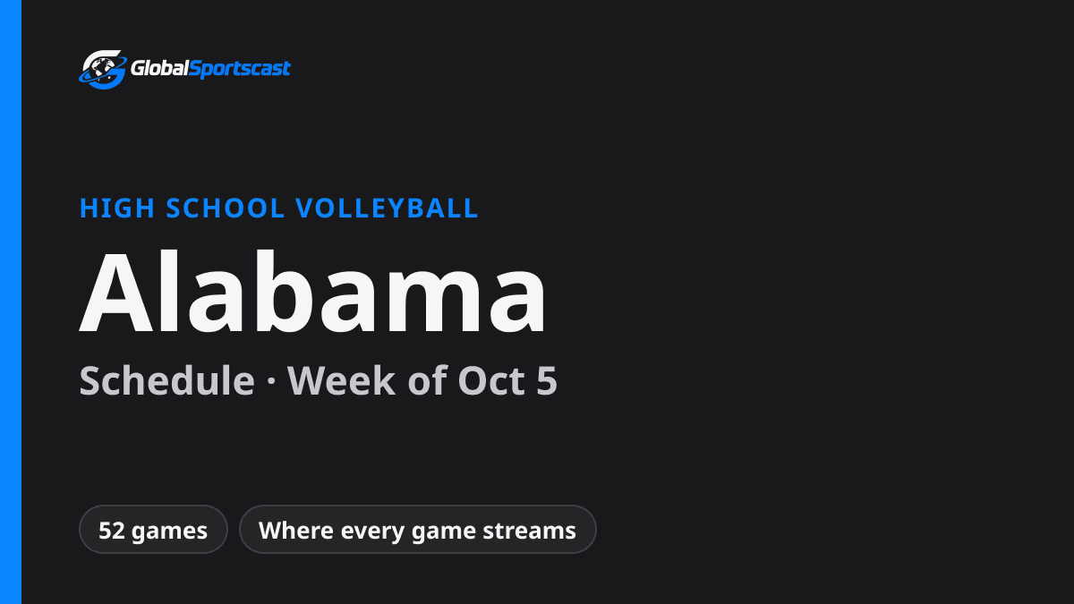 Alabama High School Volleyball Schedule, Week of Oct 5: How to Watch