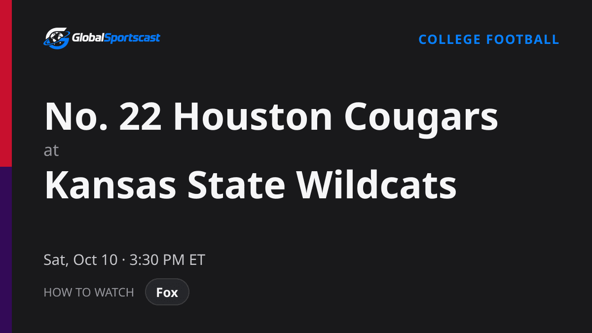 How to Watch Houston Cougars vs. Kansas State Wildcats: TV Channel, Time & Stream