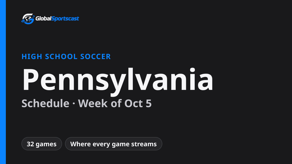 Pennsylvania High School Soccer Schedule, Week of Oct 5: How to Watch