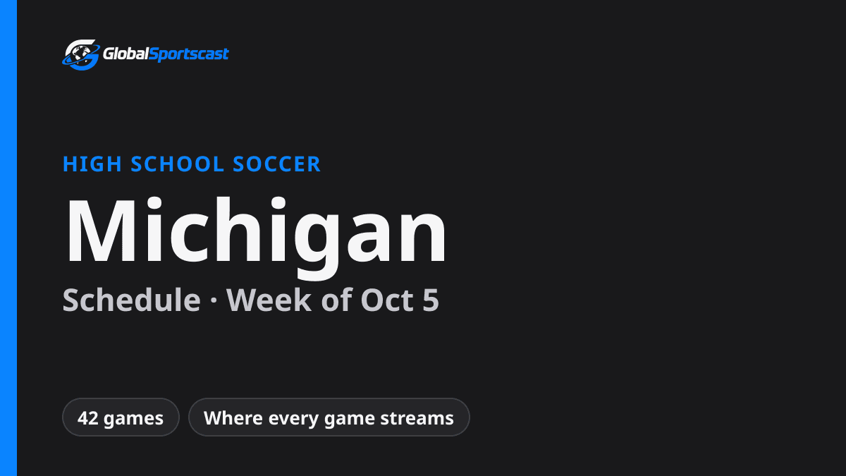 Michigan High School Soccer Schedule, Week of Oct 5: How to Watch