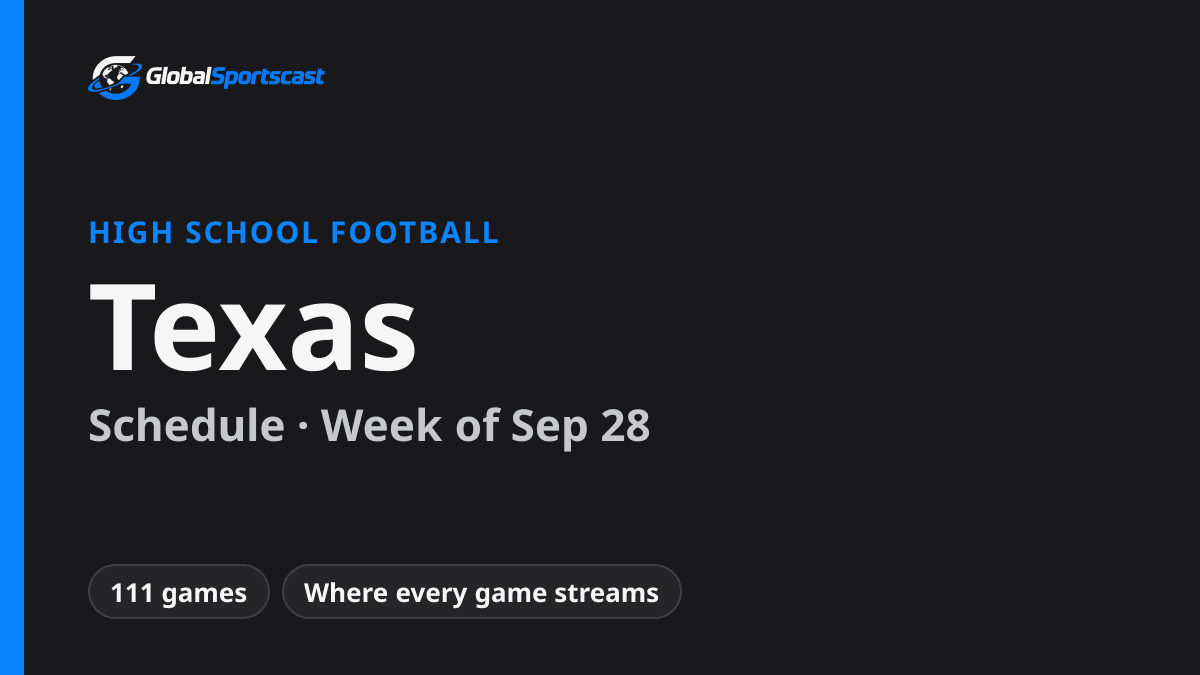 Texas High School Football Schedule, Week of Sep 28: How to Watch