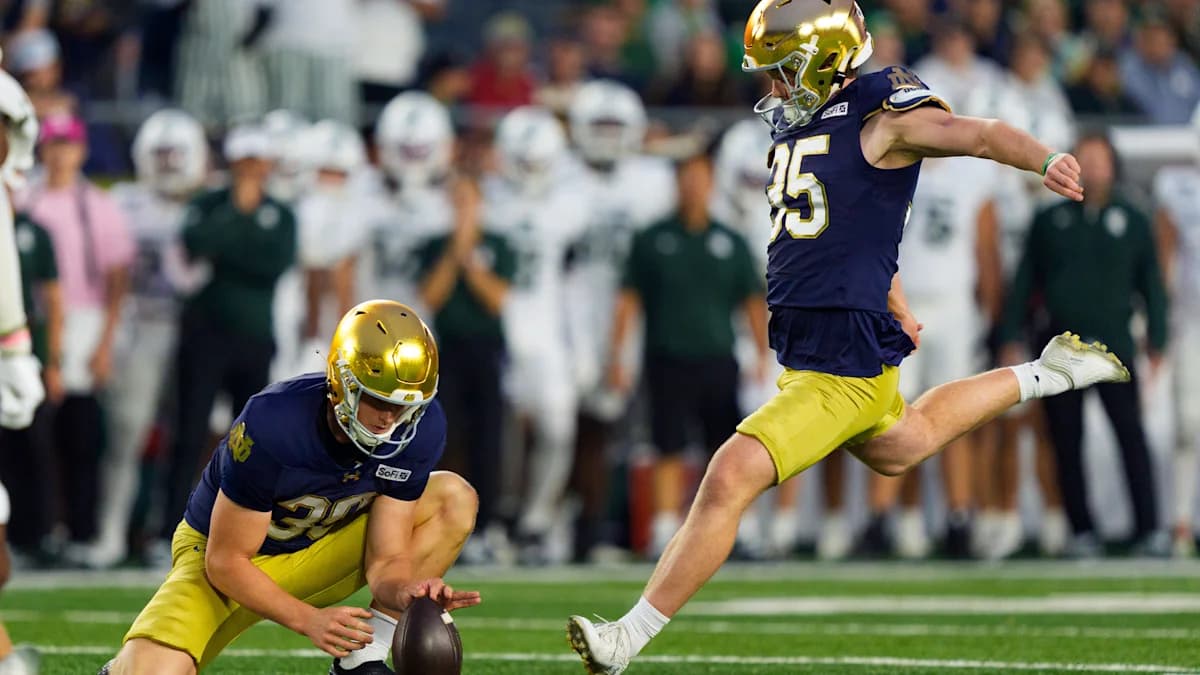 Notre Dame Kicker Spencer Porath Set for Return Trip to Purdue